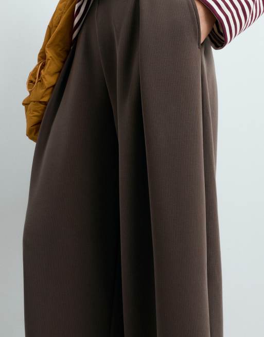 OYSHO pantaloni ampi in modal marroni, 3 di 4