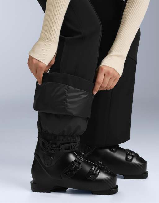 OYSHO - Pantaloni da sci elasticizzati a zampa neri resistenti all'acqua a vita alta, 2 di 4
