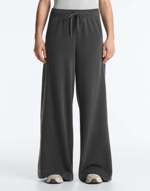 OYSHO - Pantaloni dritti in misto cotone color antracite scuro, 2 di 4