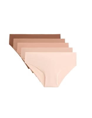 Oysho - Pantone - 5er-Pack klassische Slips aus Polyamid-Mix in Beige-Neutral