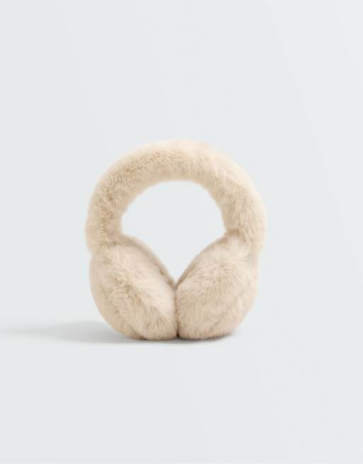 OYSHO paraorecchie in pelliccia sintetica color visone, 1 di 4