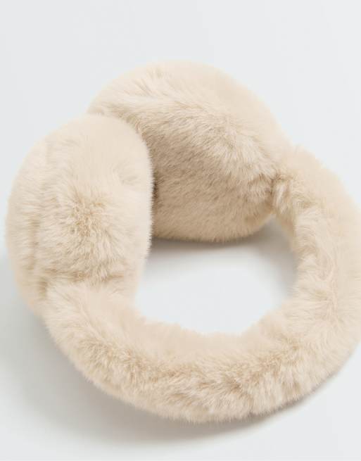 OYSHO paraorecchie in pelliccia sintetica color visone, 4 di 4