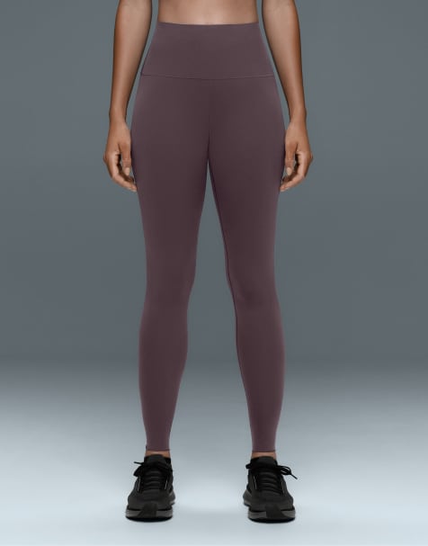 OYSHO Perfect-adapt højtaljede ankellange leggings i purpurbrun - view 1