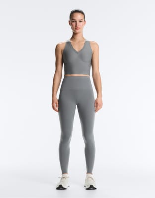 OYSHO - Perfect-adapt - Knöchellange Leggings in Nebelblau mit hohem Bund, 65 cm