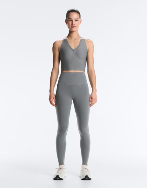 OYSHO – Perfect-adapt – Knöchellange Leggings in Nebelblau mit hohem Bund, 65 cm, 2 von 7