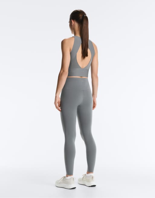 OYSHO – Perfect-adapt – Knöchellange Leggings in Nebelblau mit hohem Bund, 65 cm, 4 von 7