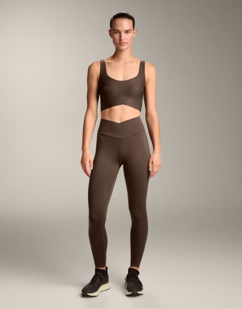 OYSHO - Perfect-adapt - Legging longueur cheville 65 cm avec taille croisée en V - Marron - view 1