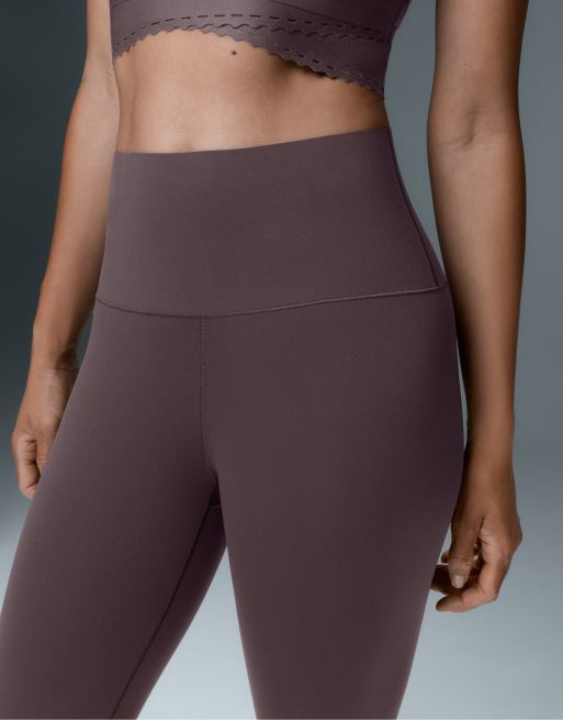 OYSHO Perfect-adapt leggings med hög midja, 65 cm, ankellånga i brunlila, 3 av 5