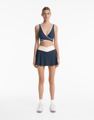Oysho - Perfect-Adapt - Rock in Mitternachtsblau mit V-Schnitt