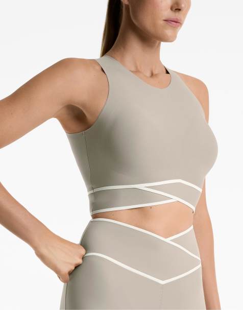 OYSHO - Perfect-adapt - Top senza maniche color visone con fascia incrociata - view 1