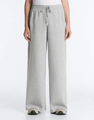 OYSHO - Pikee-Hose in meliertem Grau mit geradem Bein