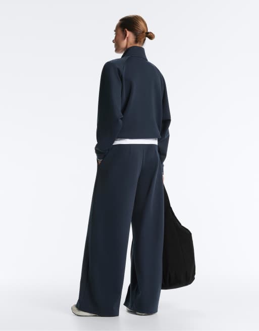 OYSHO – Pikee-Jacke in Marineblau mit farblich abgesetzter Baumwoll-Paspelierung, 4 von 4