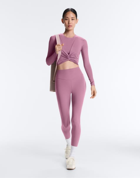 OYSHO - Pink slå-om-T-shirt i lyocell-blanding - view 1