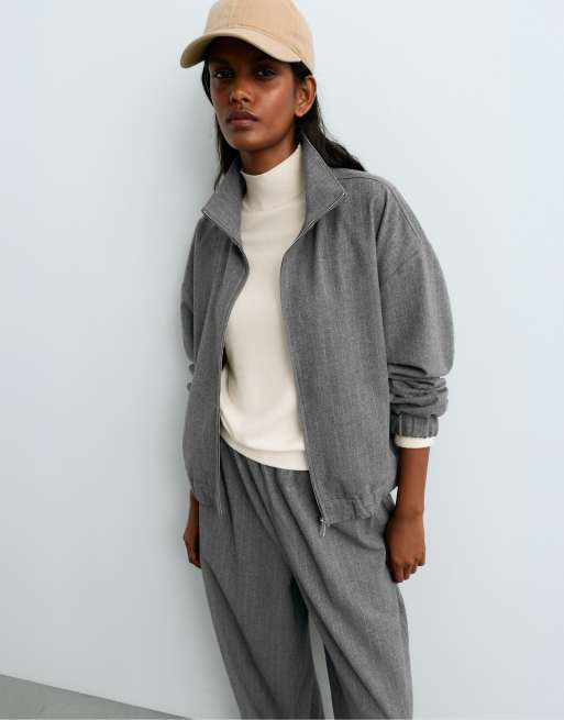 OYSHO Pinstripe jacket, 15% wool in grey, 5 of 6