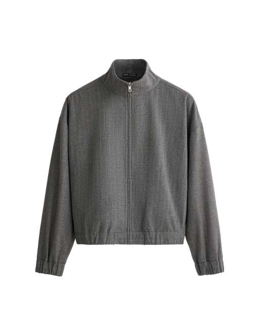 OYSHO Pinstripe jacket, 15% wool in grey, 6 of 6