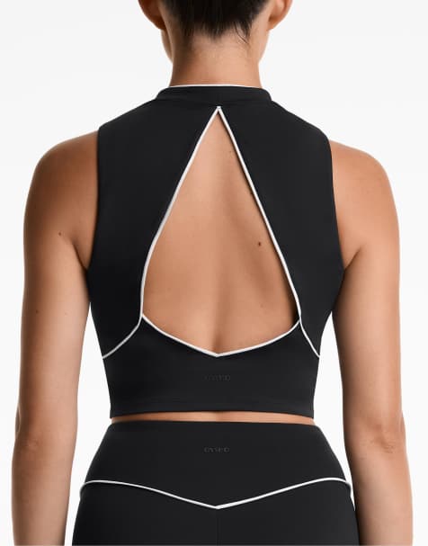 OYSHO Piping comfortlux tank top in black - view 1
