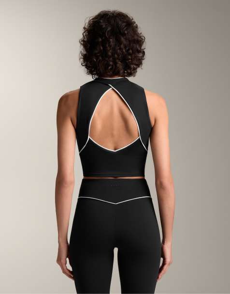 OYSHO Piping comfortlux tank top in black