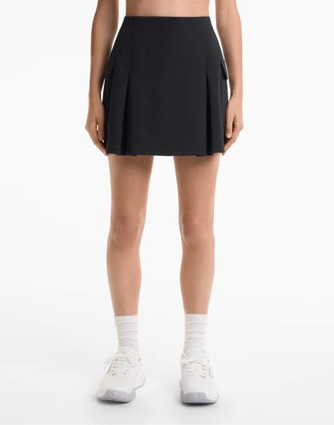 OYSHO Piqué cargo skirt in black