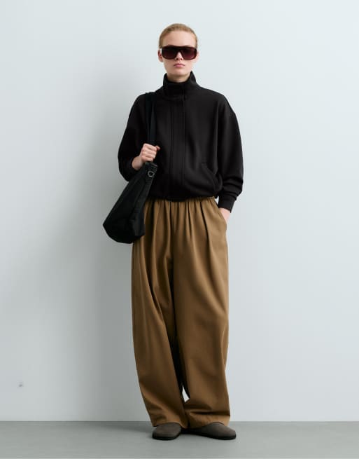 OYSHO Piqué-Jacke aus Baumwolle in Schwarz, 2 von 4