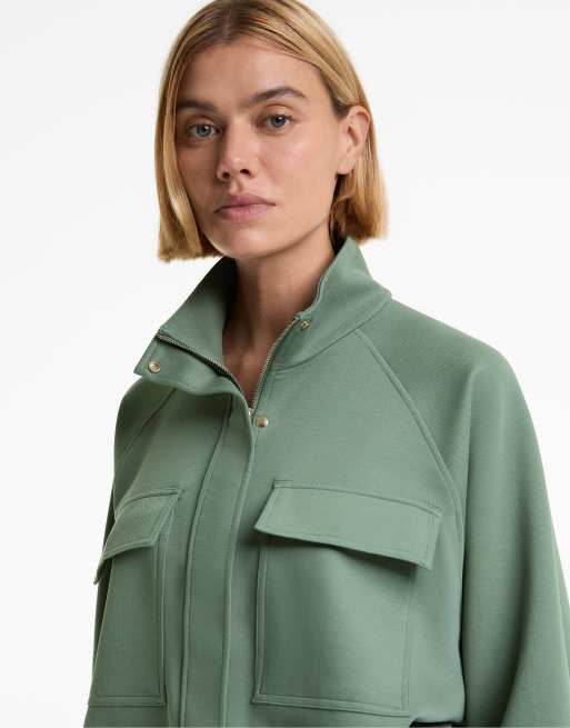 ~40's cotton piqué jacket OYSHO Piqué jacket with cotton and pockets in washed green | ASOS