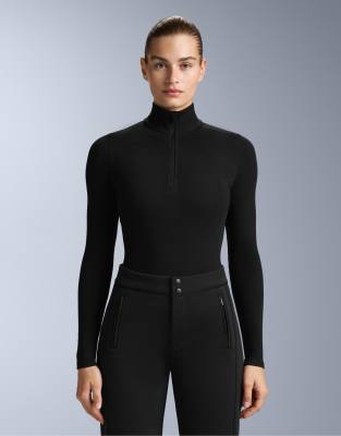 OYSHO - Polar Thermal - Baselayer-T-Shirt in Schwarz mit halblangem Reißverschluss