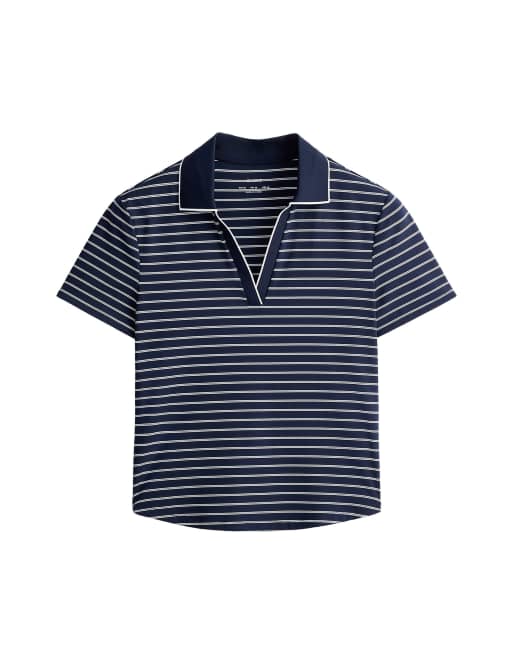 OYSHO polo à manches courtes Comfortlux rayé bleu marine, 6 de 6