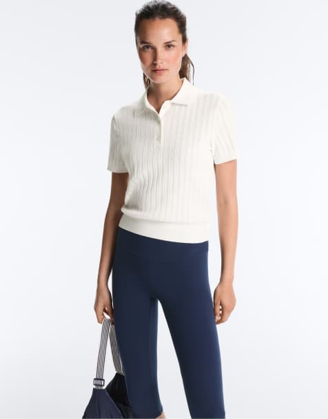 Oysho - Polo en maille pointelle - Blanc cassé - view 1