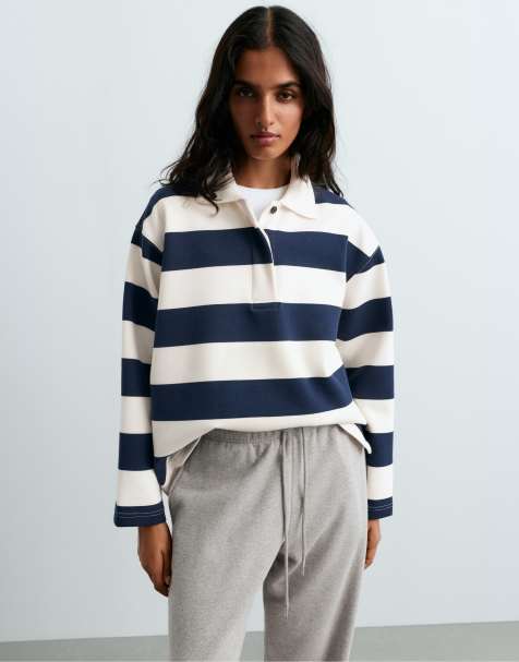 Oysho - Polo en piqué de jacquard - Bleu marine - view 1