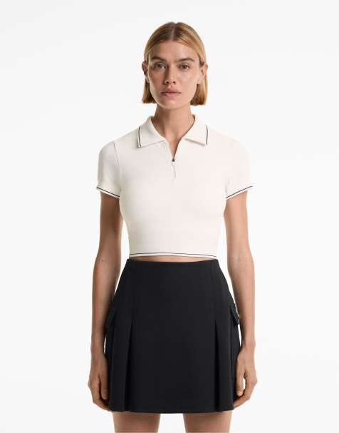 OYSHO - Polo sans coutures à manches courtes - Écru pâle - view 1
