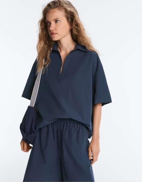 OYSHO – Polohemd in Marineblau aus 100% Baumwolle - view 1