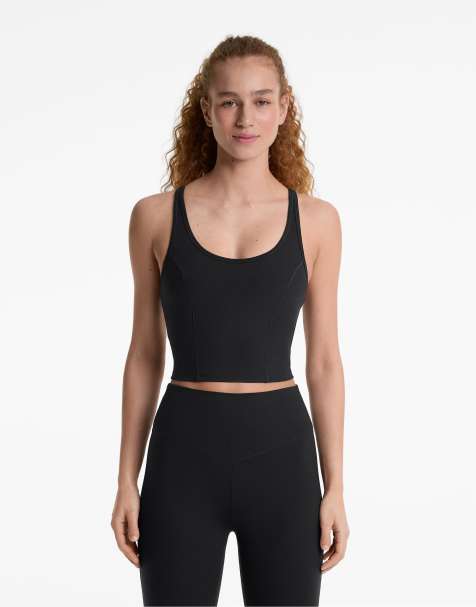 Oysho Polyamide tank top with cottony handfeel in black - view 1