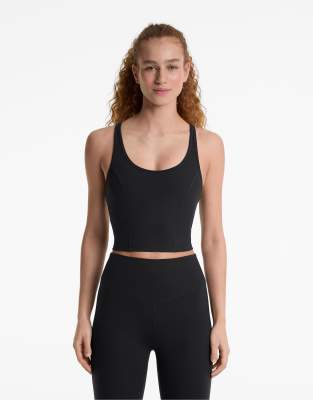 Oysho Polyamide tank top with cottony handfeel in black