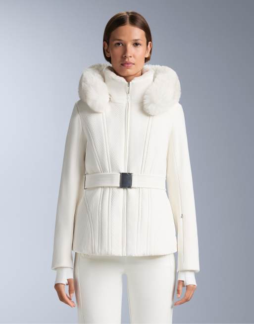 OYSHO - Primaloft® - Giacca da sci super aderente resistente all'acqua color bianco sporco