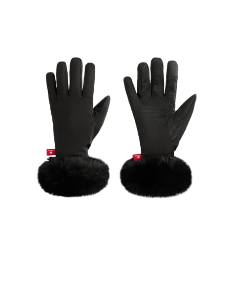 OYSHO Primaloft® vadderade handskar med pälsimitation i svart - view 1