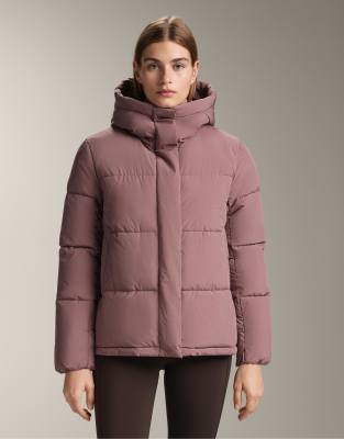 OYSHO - Primaloft - Wasserabweisende, wattierte Jacke in Rosa-Mauve-Grün
