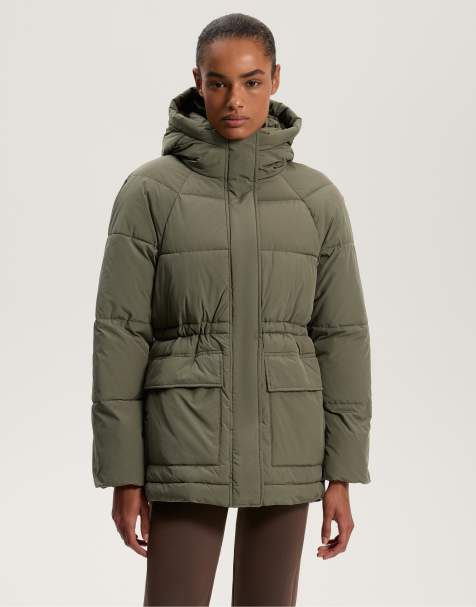 OYSHO Primaloft® water-repellent padded jacket in green - view 1