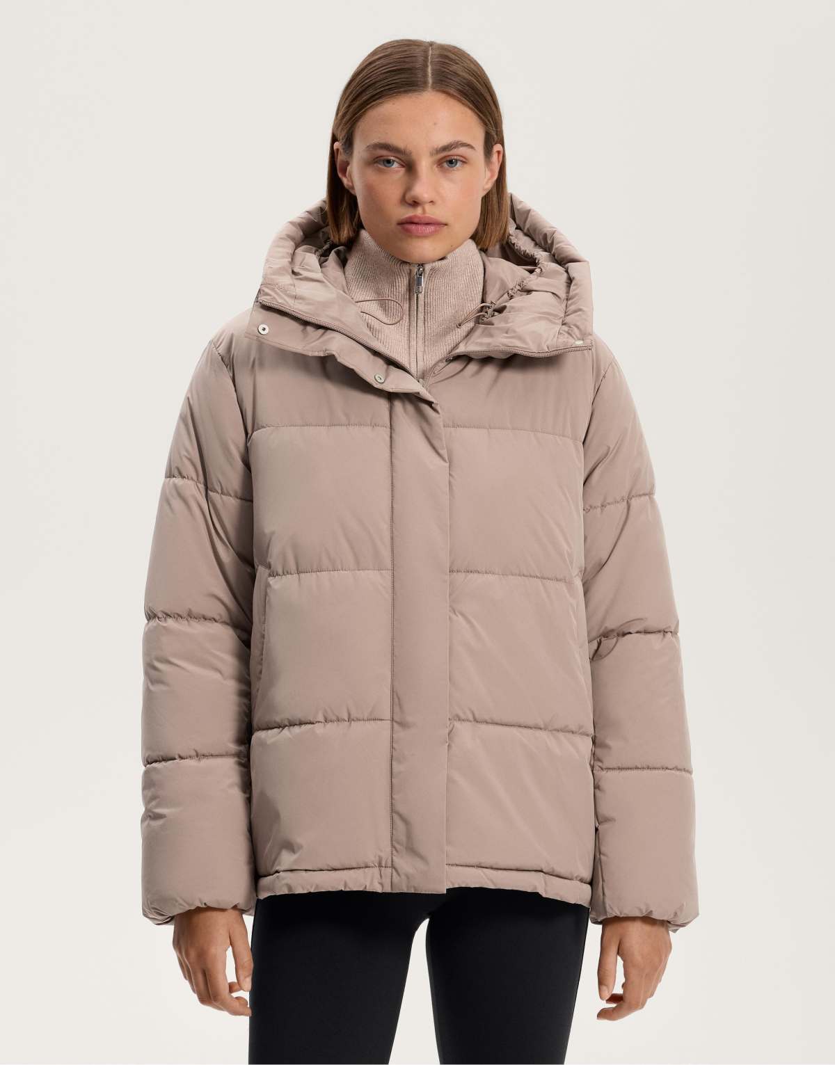 OYSHO Primaloft® water-repellent padded jacket in mid-mink