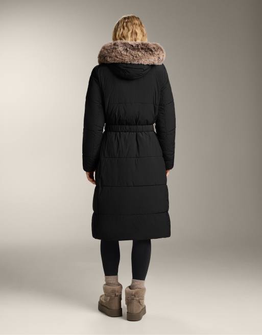OYSHO Primaloft® waterrepellent long padded jacket in black, 3 of 4