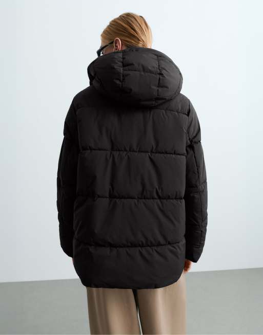 OYSHO Primaloft® waterrepellent padded jacket in black, 4 of 5