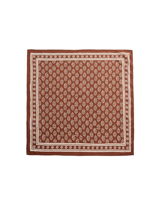 OYSHO Printed 100% cotton scarf in cocoa, 3 of 3