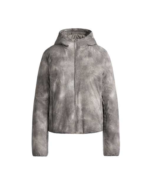 OYSHO Printed boxy fellex® volcanic technical padded jacket in grey, 6 of 6