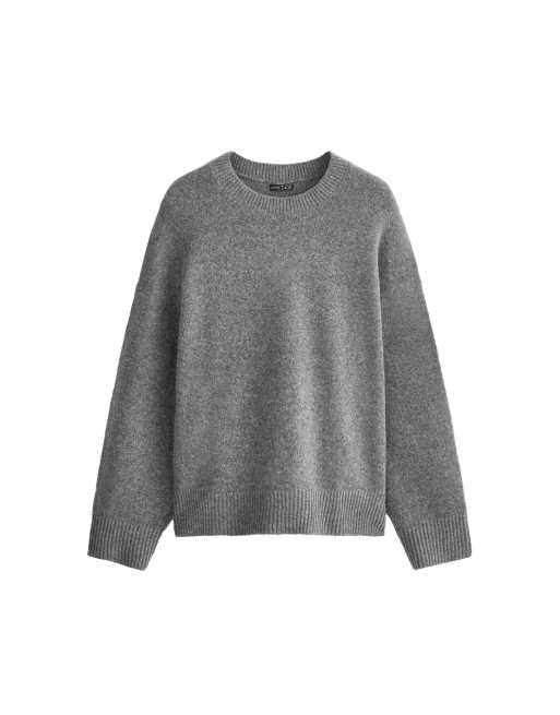 OYSHO pull en maille à col rond gris, 5 de 5
