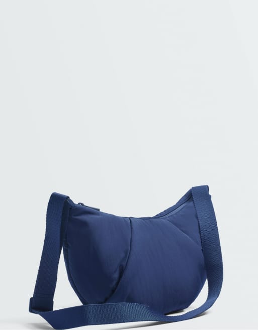 OYSHO Quilted crossbody bag in blue, 4 of 7