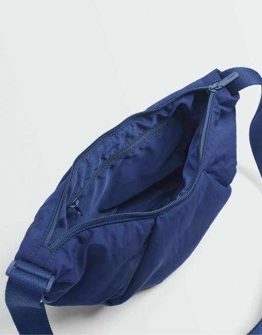 OYSHO Quilted crossbody bag in blue, 5 of 7