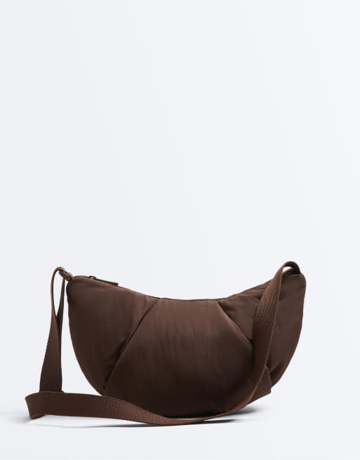 OYSHO quilted crossbody bag in brown, 2 of 7