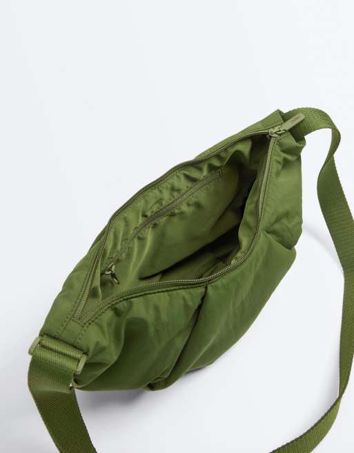 OYSHO Quilted crossbody bag in khaki, 3 of 4