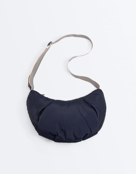 OYSHO Quilted crossbody bag in navy blue - view 1