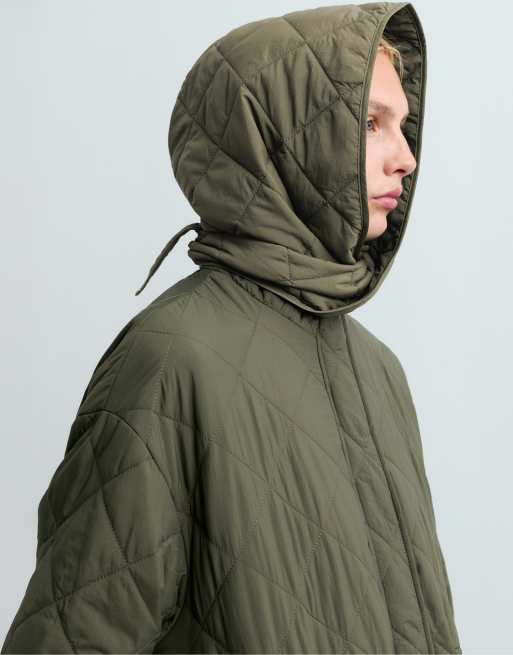OYSHO Quilted hood in khaki, 2 of 4