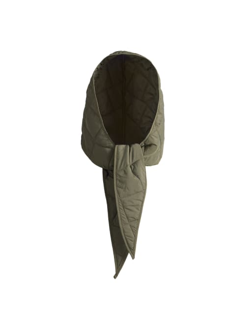 OYSHO Quilted hood in khaki, 3 of 4