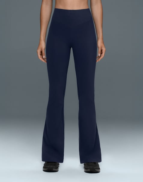 OYSHO Raise up compressive 80cm flare trousers in navy